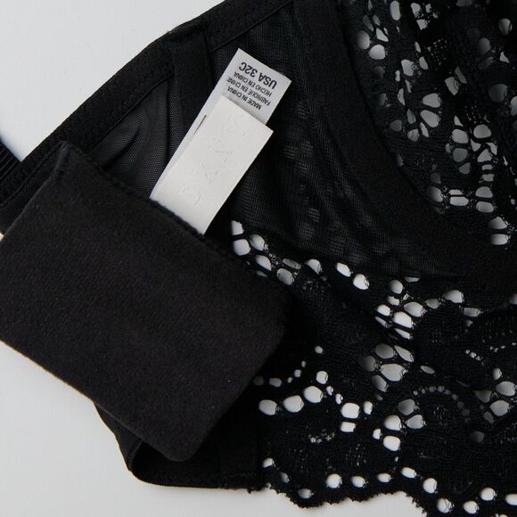 DKNY Classic Lace Longline Demi Bra Women's 32C Black Adjustable Underwire NWT - Picture 6 of 6